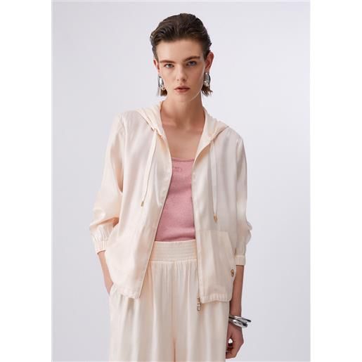 LIUJO liu jo giacca laminata con cappuccio, champagne