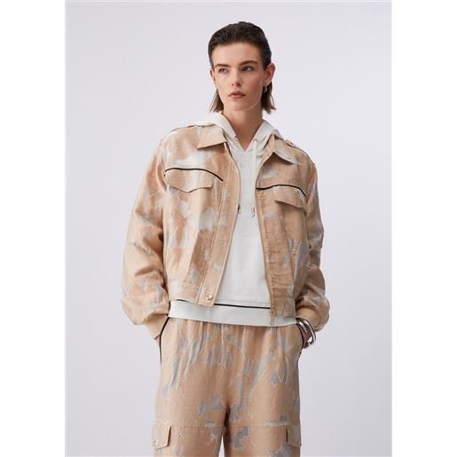 LIUJO liu jo giacca in organza jacquard, beige