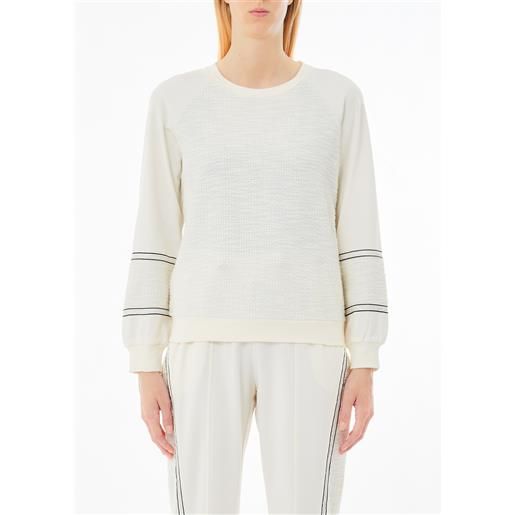 Liu jo felpa in bouclé, latte