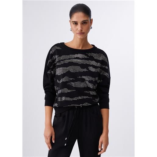 Liu jo felpa con applicazioni, nero