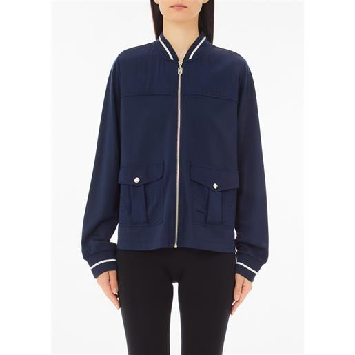 Liu jo felpa con zip, blu