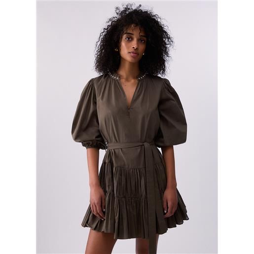 LIUJO liu jo abito corto in mussola, verde oliva