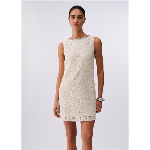 Liu jo abito corto in macramè, bianco
