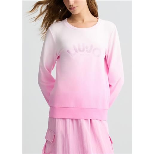 Liu jo felpa con strass, rosa