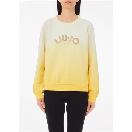 Liu jo felpa con strass, giallo