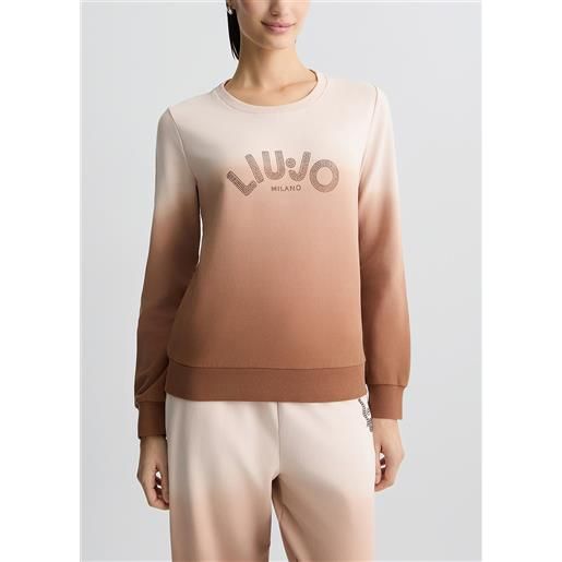 Liu jo felpa con strass, marrone