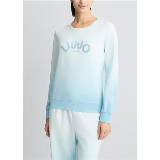 Liu jo felpa con strass, blu
