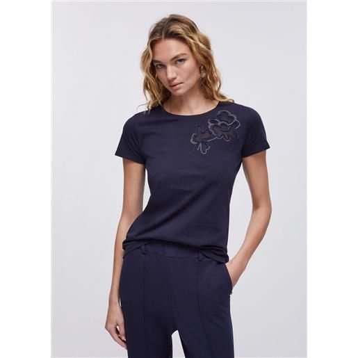 LIUJO liu jo t-shirt con cut out, blu scuro