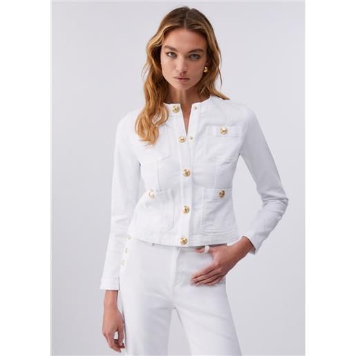 LIUJO liu jo giacca con bottoni logati, bianco