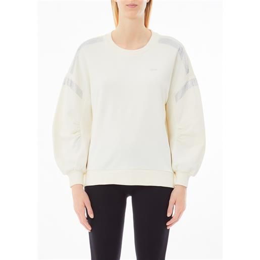 Liu jo felpa con strass, latte