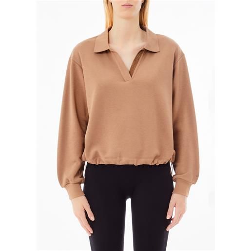 Liu jo felpa con strass, beige