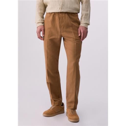 Liu jo pantaloni in misto lino, cognac