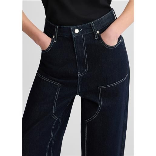 LIUJO liu jo jeans flare con cuciture a contrasto, lavaggio classico