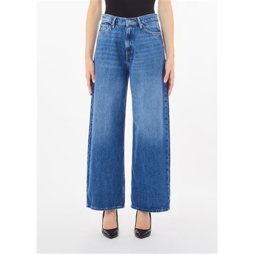 LIUJO liu jo jeans baggy a vita bassa, denim blu scuro