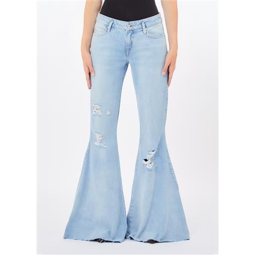 LIUJO liu jo jeans flare con strappi, denim blu