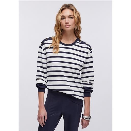 Liu jo felpa a righe, blu