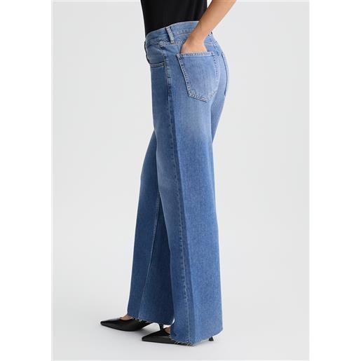LIUJO liu jo jeans wide leg in cotone, denim blu scuro