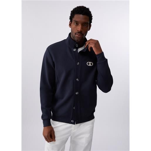 Liu jo felpa con logo, blu scuro
