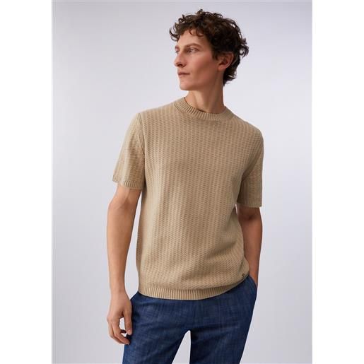 Liu jo t-shirt in maglia, beige