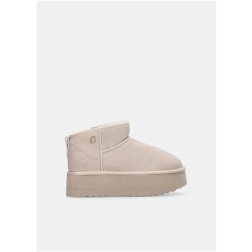 Liu jo stivaletti warm platform, sabbia