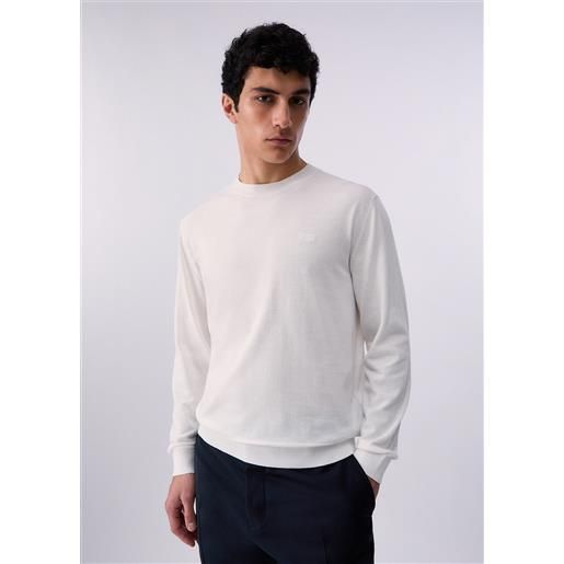 Liu jo maglia in crêpe di cotone, bianco