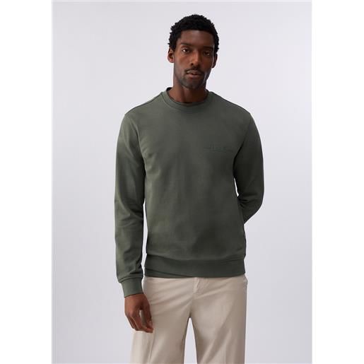 Liu jo felpa con logo, verde timo