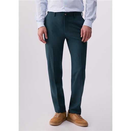 Liu jo pantaloni chino in misto lana, blu