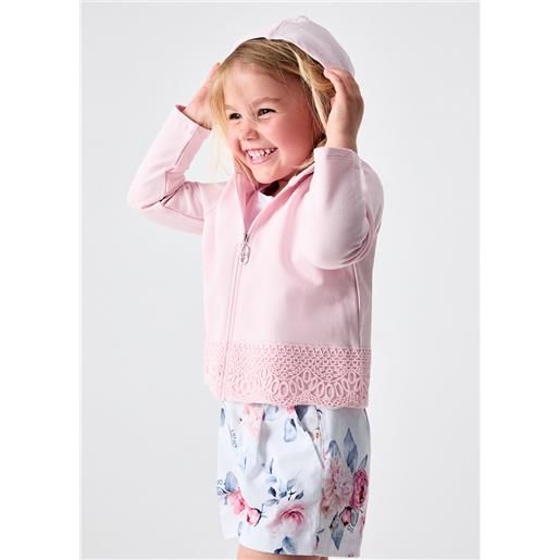 Liu jo felpa con ricamo, rosa