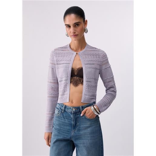 LIUJO liu jo cardigan traforato, grigio