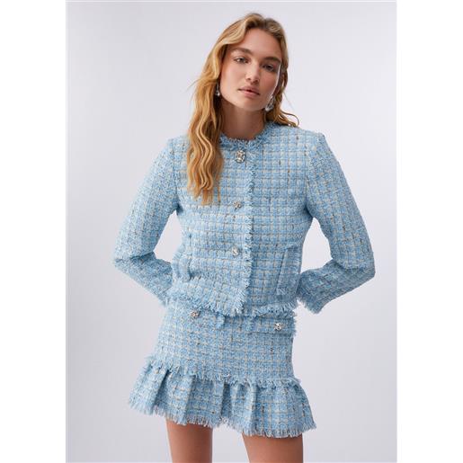 LIUJO liu jo giacca elegante in bouclé, azzurro