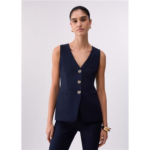 Liu jo gilet regular fit, blu