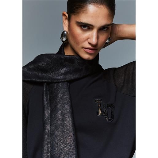 Liu jo stola jacquard, nero