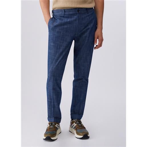 Liu jo chino in denim chambray, blu