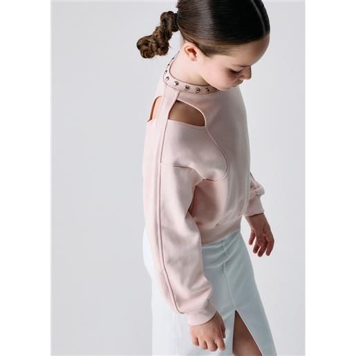 Liu jo felpa con cut-out, rosa pesca