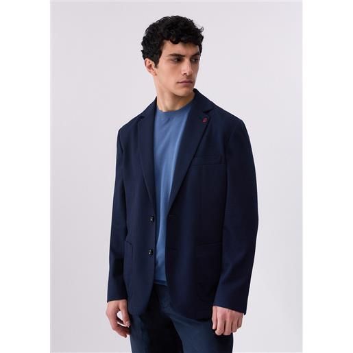 Liu jo giacca in jersey strutturato, blu scuro