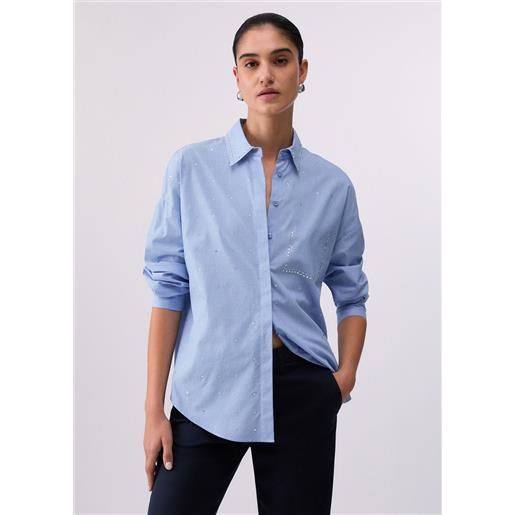 LIUJO liu jo camicia con strass, azzurro