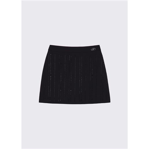 Liu jo minigonna con strass, nero