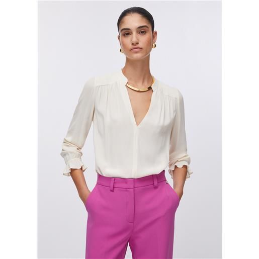 Liu jo blusa in georgette, vaniglia