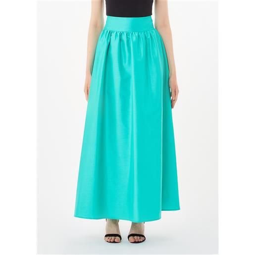 Liu jo gonna lunga in shantung, verde smeraldo
