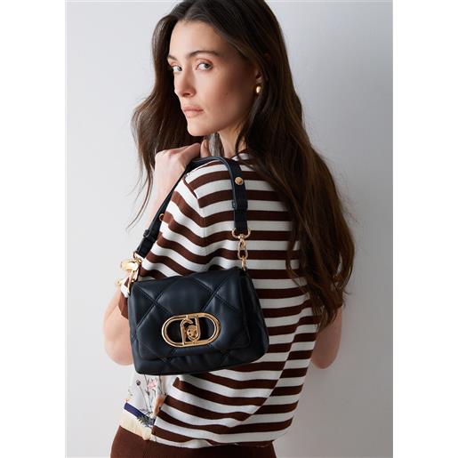 Liu jo borsa lapuffy piccola matelassé, nero