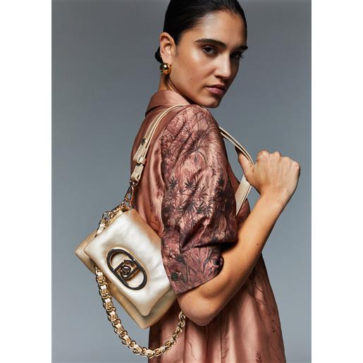 Liu jo borsa lapuffy piccola, oro chiaro