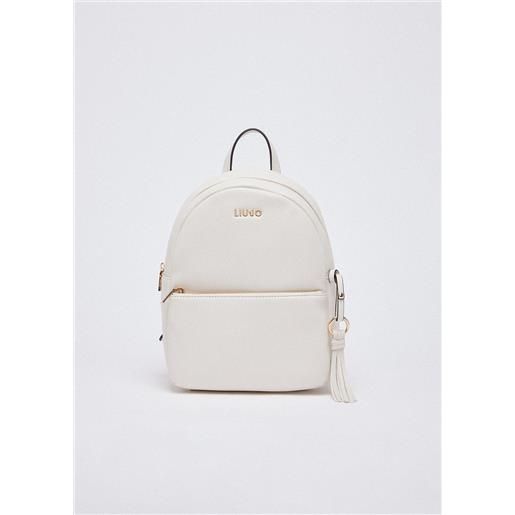 Liu jo zaino medio con charm, panna