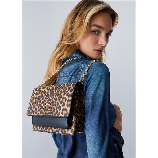 Liu jo borsa a tracolla media animalier, animalier