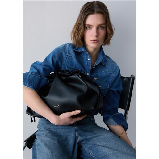 Liu jo borsa a spalla riccy grande, nero