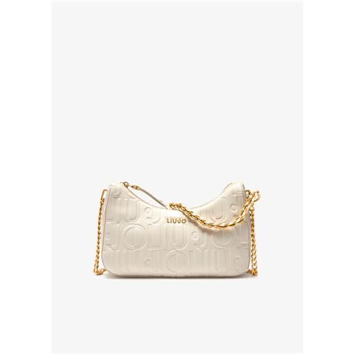 LIUJO liu jo borsa hobo piccola con logo, beige