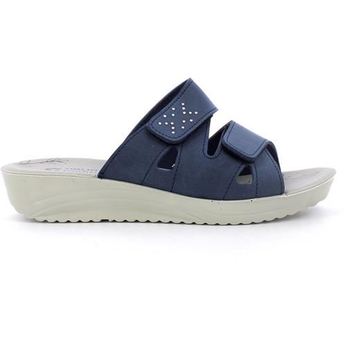 3ROSE PANTOFOLE CIABATTE COMFORT DONNA Art. 943 BLU PLANTARE PELLE