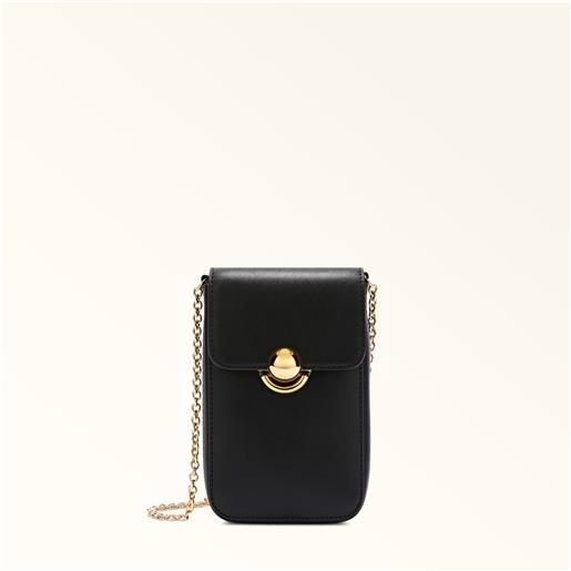 Furla sfera portatelefono verticale s nero nero pelle di vitello sidney donna