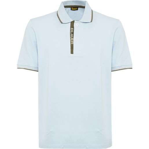 BLAUER polo doppia riga logata parkson light blue