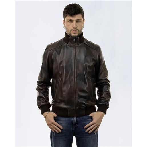 Leather Trend marcello - bomber in pelle testa di moro , leggera