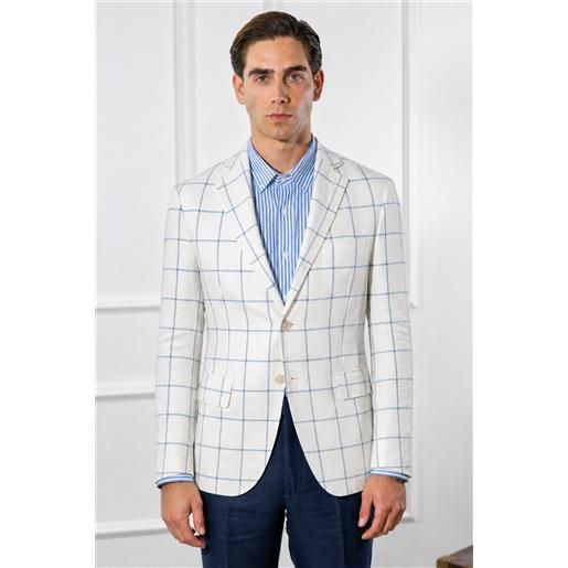 Andrea Ardenti giacca uomo sartoriale 2 bottoni in lino e cotone sfoderata - slim fit